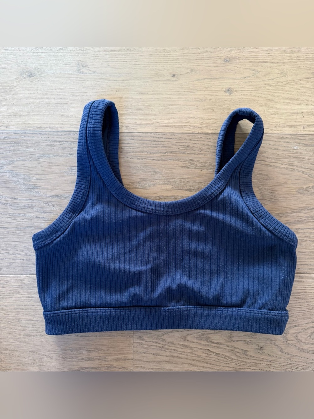 ALO Yoga Ribbed Scoop Sports Bralette - Navy Blue